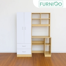 JUSTIN Laminated Study Table with Cabinet