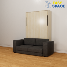 Q68 - MANUAL VERTICAL WALL BED WITH SOFA 1200x1900mm 48 in x 75in Semi-Double Size
