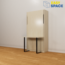 Q68 -MANUAL VERTICAL WALL BED WITH TABLE 1500x1900mm 60in x 75in Queen Size Bed