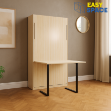 Q68 -MANUAL VERTICAL WALL BED WITH TABLE 1500x1900mm 60in x 75in Queen Size Bed