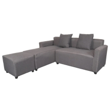HARVEY L-Shape Fabric Sofa with Ottoman