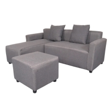 HARVEY L-Shape Fabric Sofa with Ottoman