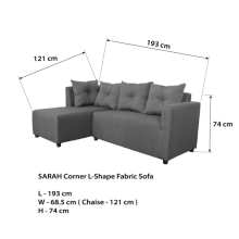 SARAH Corner L-Shape Fabric Sofa