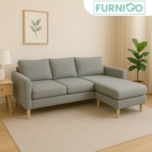 GINO Modern Upholstered L-Shape Fabric Sofa