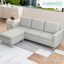 GINO Modern Upholstered L-Shape Fabric Sofa