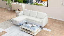 GINO Modern Upholstered L-Shape Fabric Sofa