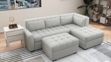SOLANA L- Shape Fabric Sofa with Ottoman
