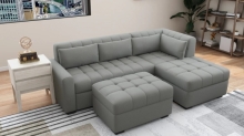 SOLANA L- Shape Fabric Sofa with Ottoman