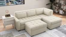 SOLANA L- Shape Fabric Sofa with Ottoman