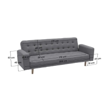 MORGAN Convertible Fabric Sofabed