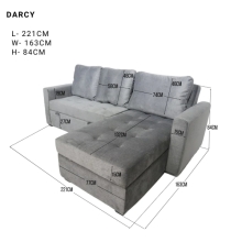 DARCY Sofabed with Storage Chaise