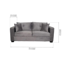 KINGSTON 3-Seater Fabric Sofa