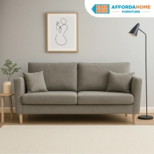 SANDY 3-Seater Fabric Sofa with Pillows