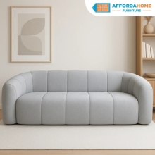 VIANCA 3-Seater Curved Plush Accent Fabric Sofa