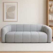 VIANCA 3-Seater Curved Plush Accent Fabric Sofa